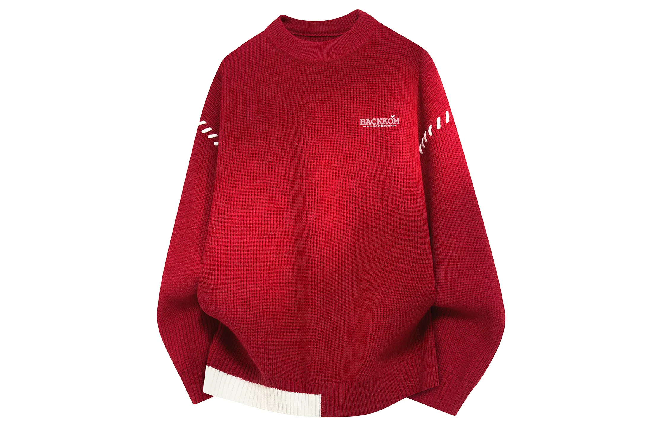 大卫贝肯 美式复古高街基础款圆领套头上衣潮流潮牌休闲宽松内搭打底衫时尚百搭痞帅慵懒风秋冬款长袖毛衣 男女同款