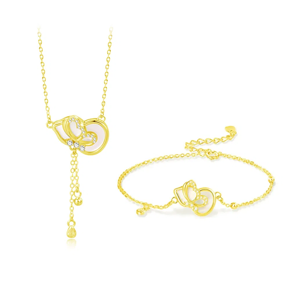 【S925银 福禄双全】 七七银饰 葫芦蝴蝶 招财纳福 新中式 平安顺遂福气满满 轻奢浪漫气质百搭 灵动优雅#好运 纯银 项链 女款