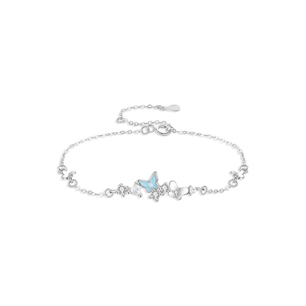 【纯银999 | 星光蝴蝶】 凤祥囍事 老凤祥 优雅浪漫温柔小众设计简约学生日常轻奢经典百搭高级感通勤浪漫约会可调节#好运 足银 手链 女款