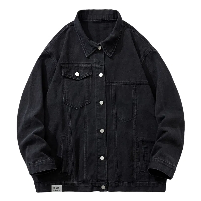 【dme】 时尚简约百搭宽松工装夹克水洗美式复古潮流痞帅牛仔外套 男女同款