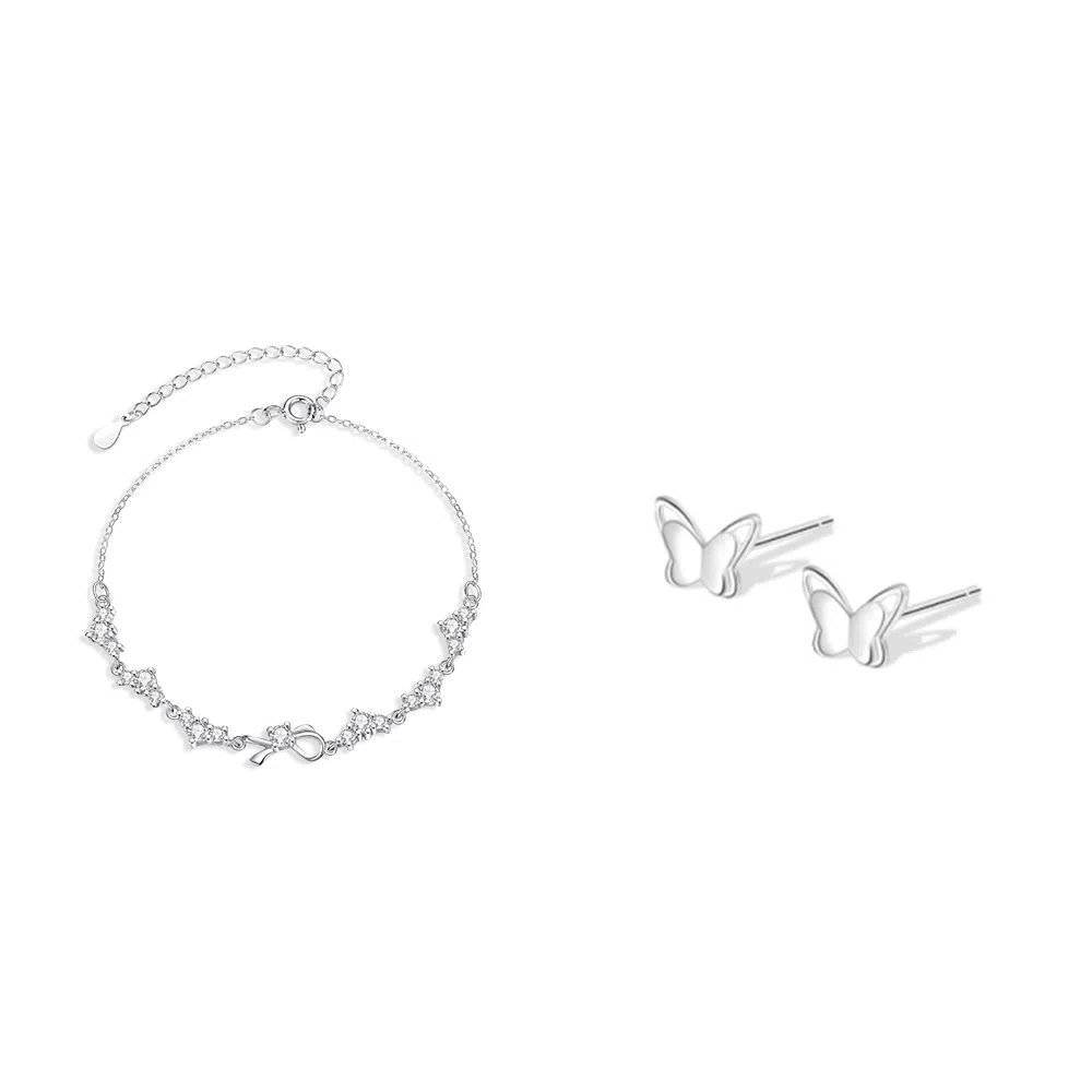 【纯银999 | 星光蝴蝶结】 凤祥囍事 老凤祥 优雅浪漫温柔小众设计简约学生日常轻奢高级感经典百搭通勤浪漫约会可调节#好运 足银 手链 女款