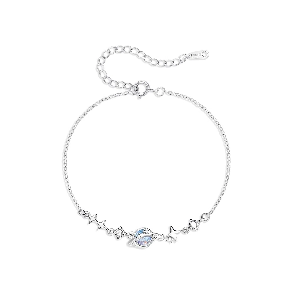 【纯银999 | 星月系列】 凤祥囍事 老凤祥 优雅浪漫温柔小众设计简约学生日常轻奢经典百搭高级感通勤浪漫约会可调节 足银 手链 女款