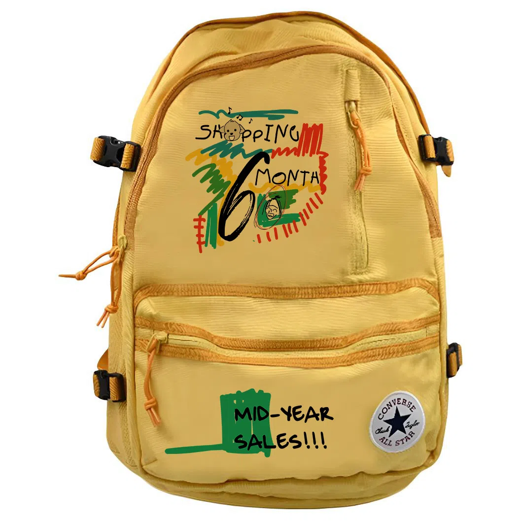 Converse Logo Zipper Backpack Yellow