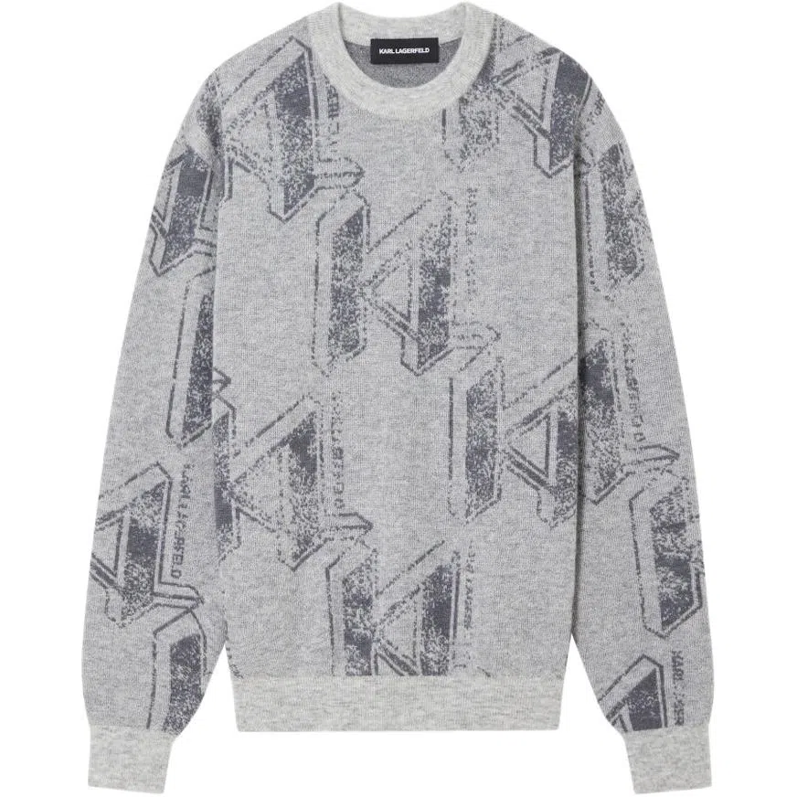 KARL LAGERFELD Letter Print Crewneck Sweater