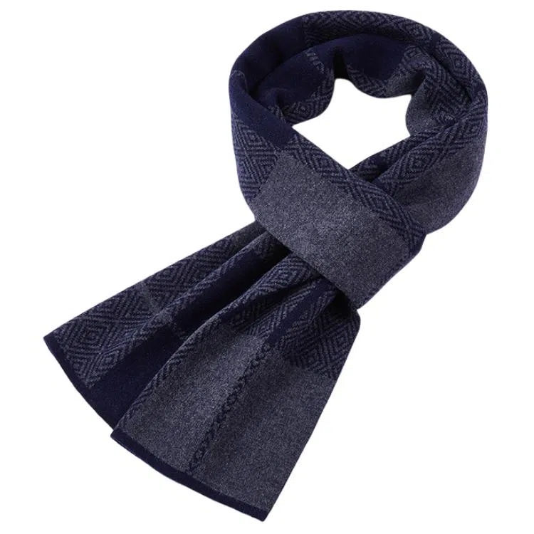 红豆 简约时尚百搭经典秋冬 羊毛 绒线围巾 男款