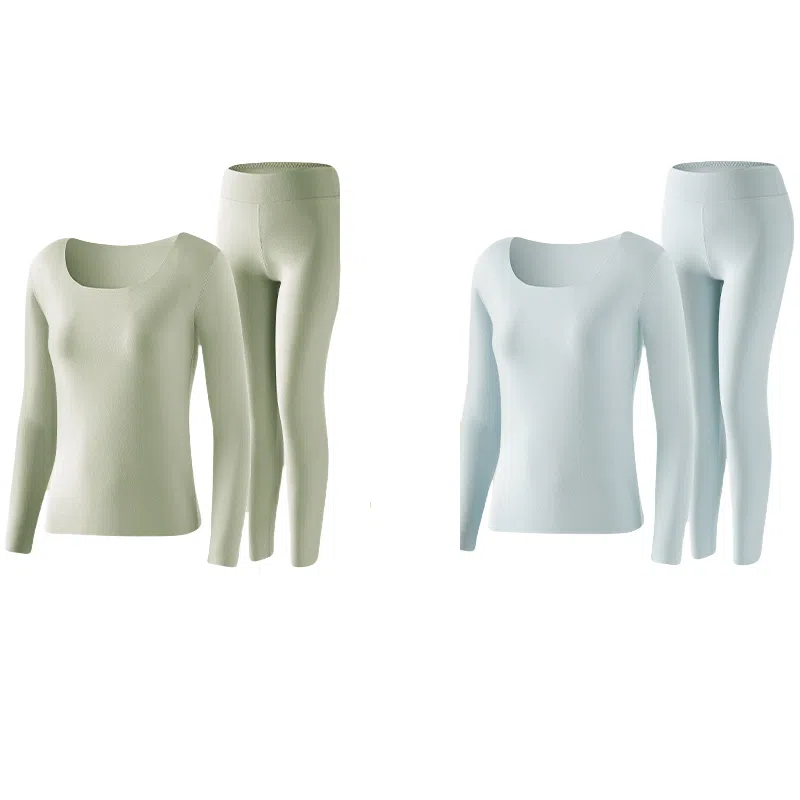 兰缪 都市高级感双面磨绒高弹感裸感无痕山茶系列优雅防寒舒适透气秋衣秋裤打底内衣保暖套装 女款