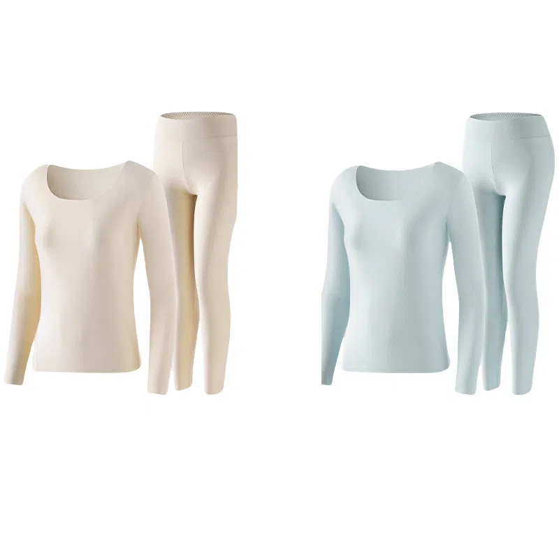 兰缪 都市高级感双面磨绒高弹感裸感无痕山茶系列优雅防寒舒适透气秋衣秋裤打底内衣保暖套装 女款