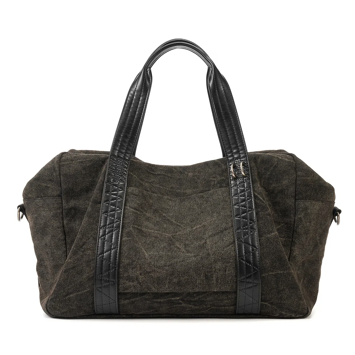 黑田矢衛 大容量时尚短途出差日系行李袋收纳拼接轻便可套拉杆箱旅行包单肩斜挎包 帆布 纹纳 手提包 男女同款情侣款 苔岩褐