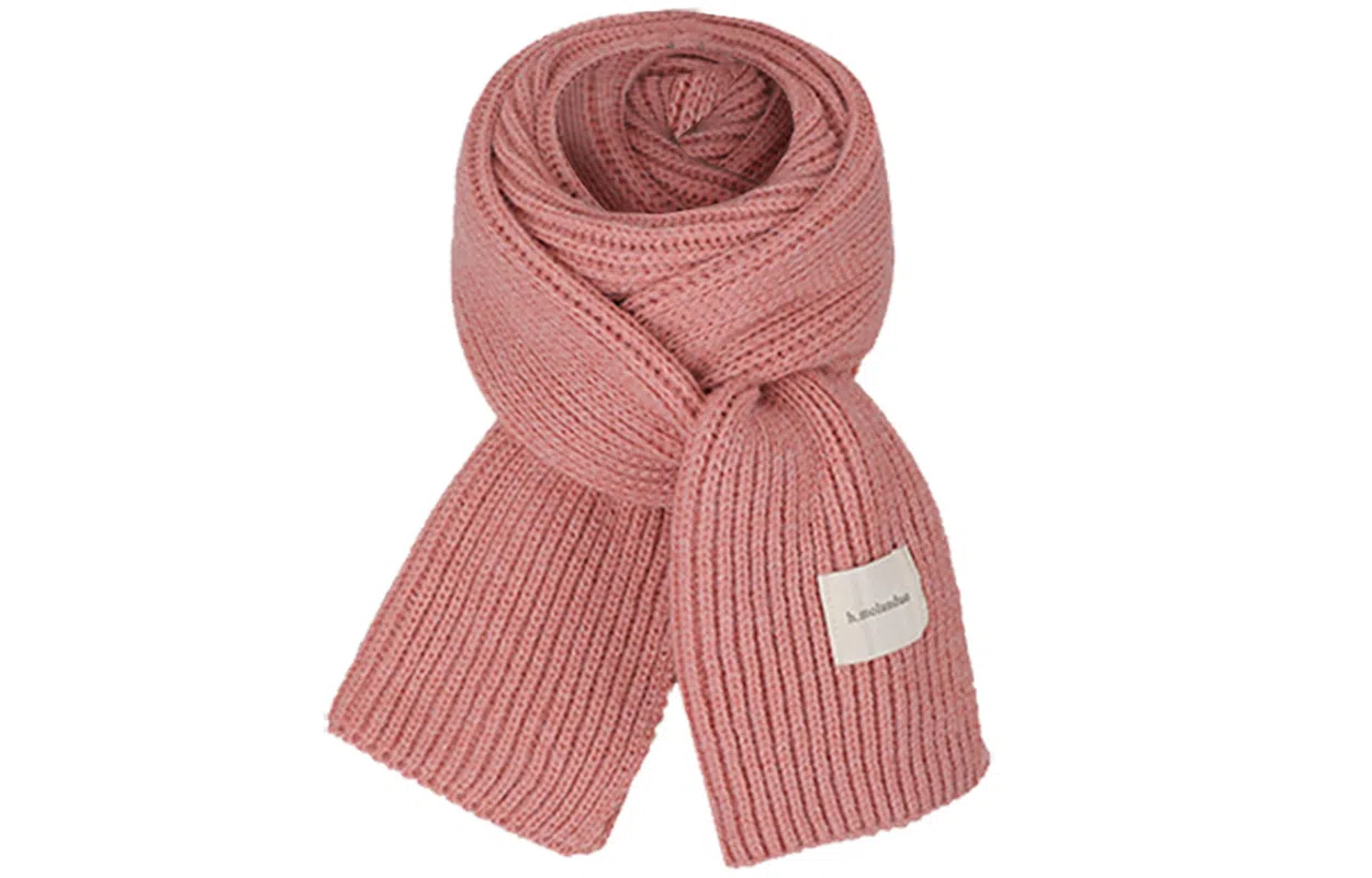 优幽兰 韩版百搭秋冬季保暖加厚粉色毛线针织短 时尚潮流纯色高级感甜美可爱穿搭 腈纶 绒线围巾 女款