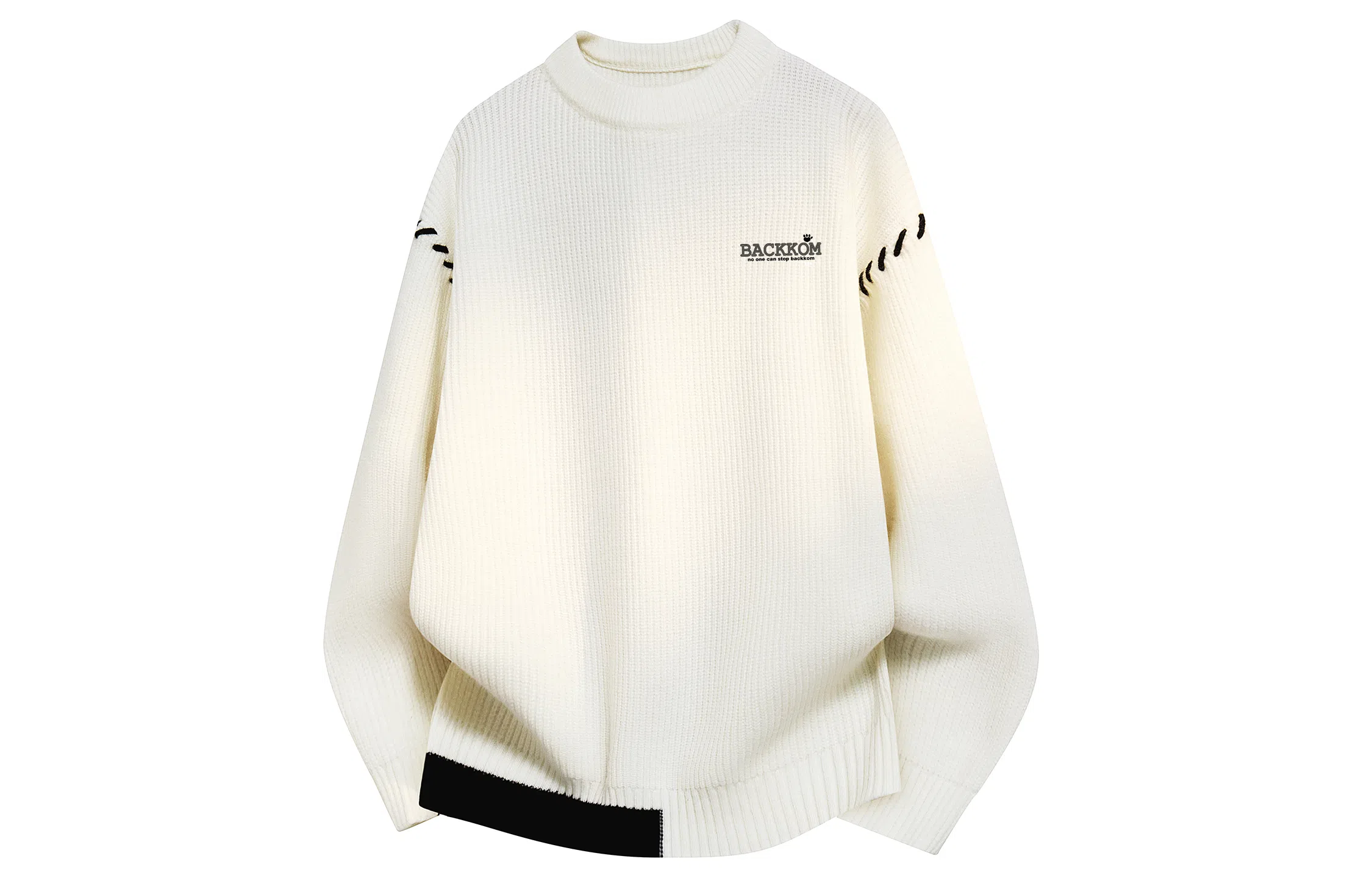 大卫贝肯 美式复古高街基础款圆领套头上衣潮流潮牌休闲宽松内搭打底衫时尚百搭痞帅慵懒风秋冬款长袖毛衣 男女同款