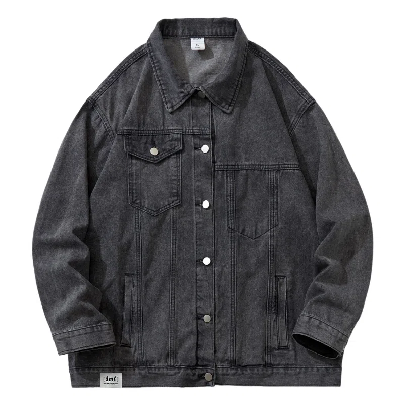 【dme】 时尚简约百搭宽松工装夹克水洗美式复古潮流痞帅牛仔外套 男女同款