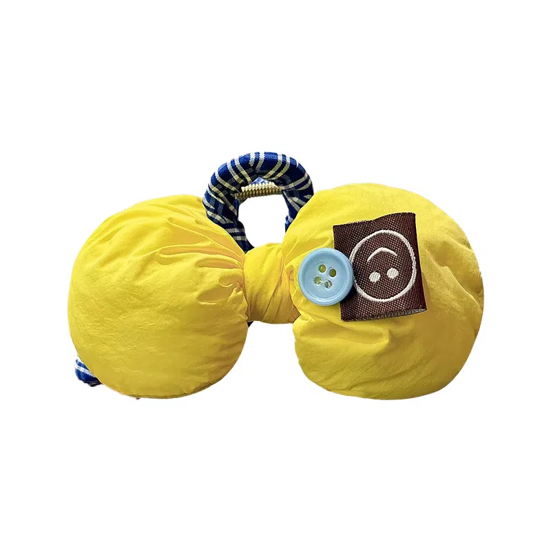 蒙妮 韩系可爱充棉立体蝴蝶结笑脸大号抓夹#好运 树脂/布艺 发夹 女款