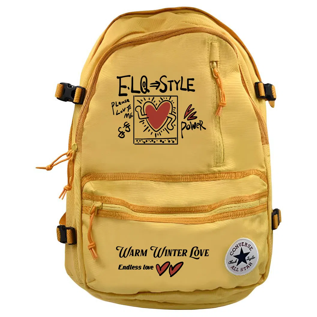 Converse Logo Zipper Backpack Yellow