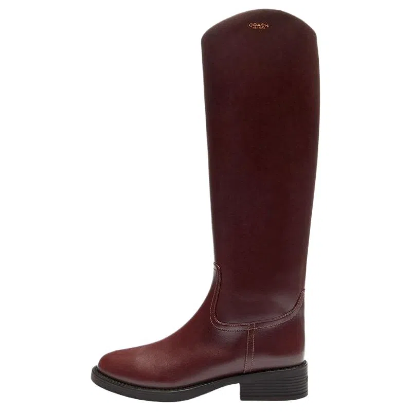 COACH Park Leather Boots Wine Red