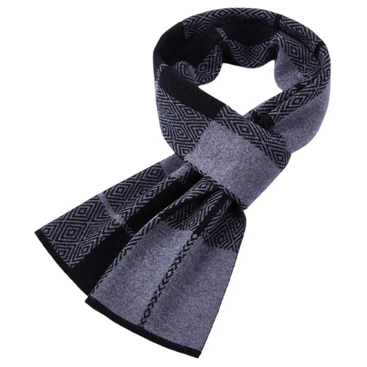 红豆 简约时尚百搭经典秋冬 羊毛 绒线围巾 男款