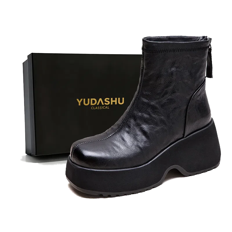YUDASHU Leather Platform Boots