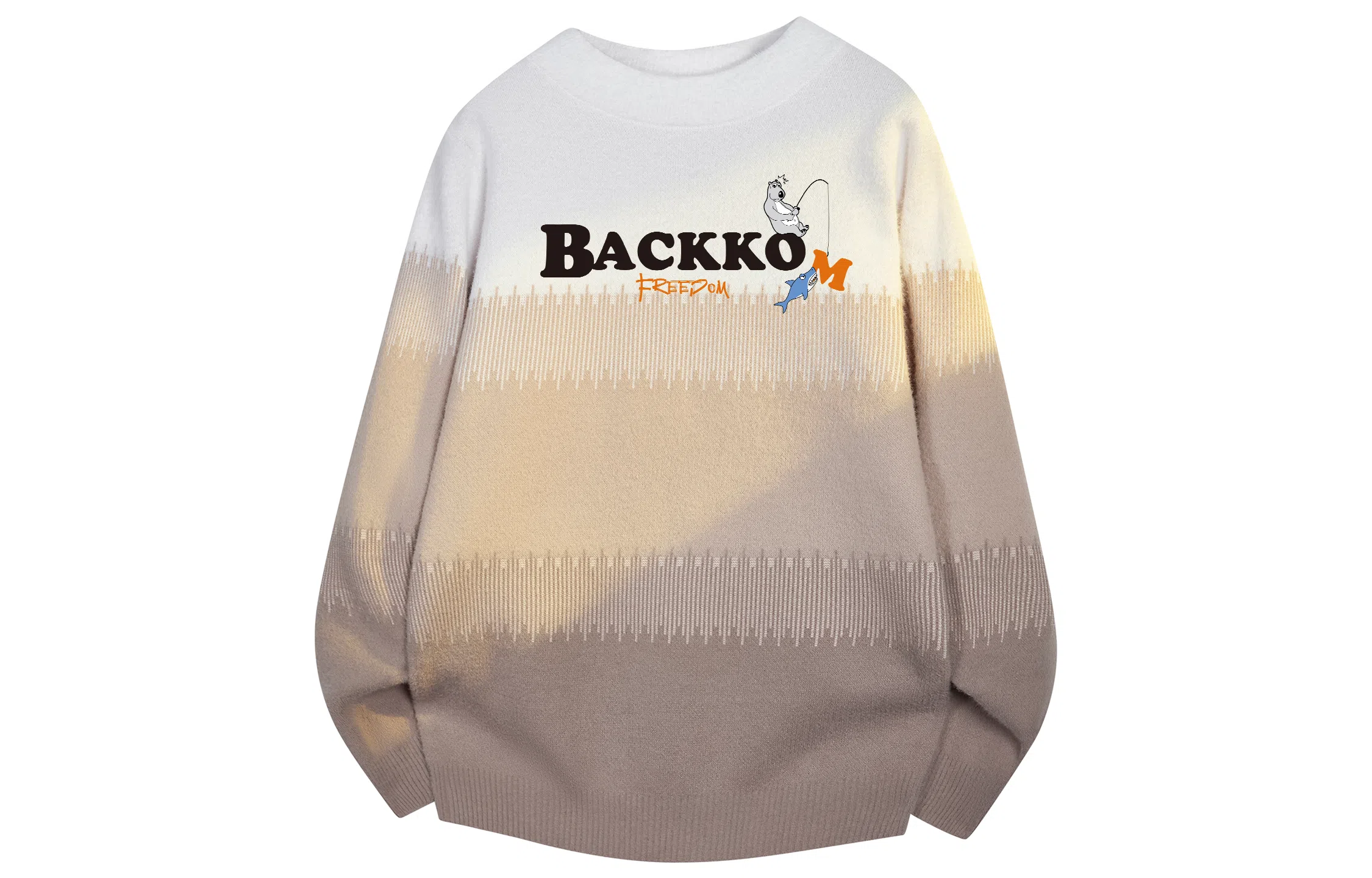 大卫贝肯 美式复古拼色学院风高街慵懒感撞色拼接潮流时尚高级感轻奢氛围感圆领套头长袖打底衫垂感舒适毛衣 男女同款