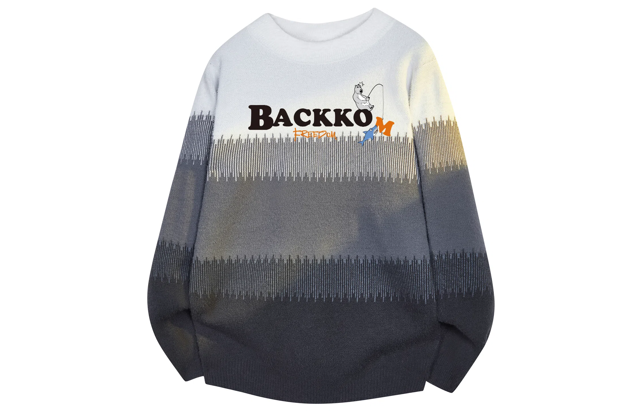 大卫贝肯 美式复古拼色学院风高街慵懒感撞色拼接潮流时尚高级感轻奢氛围感圆领套头长袖打底衫垂感舒适毛衣 男女同款