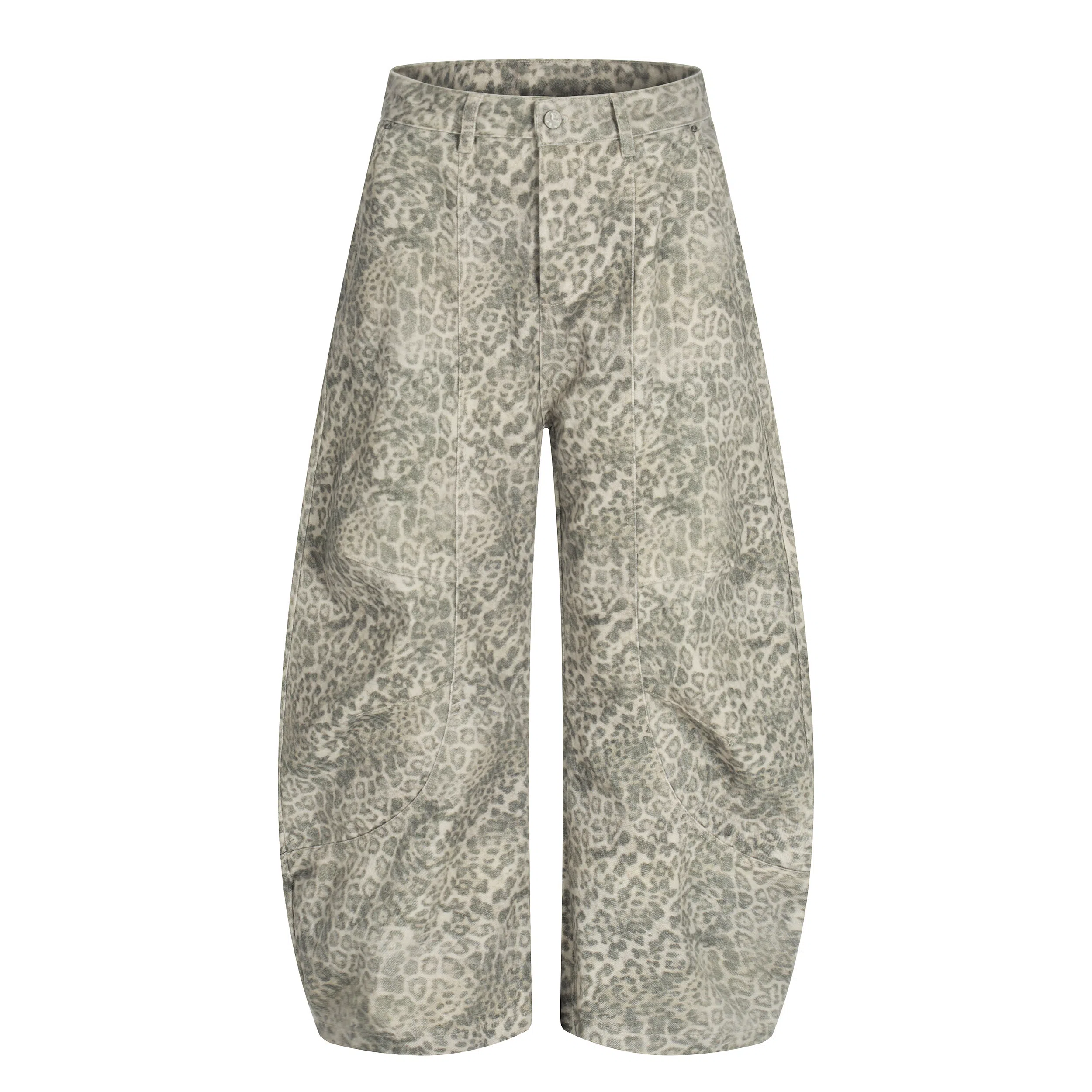 STRANGER LAB Leopard Cargo Jeans