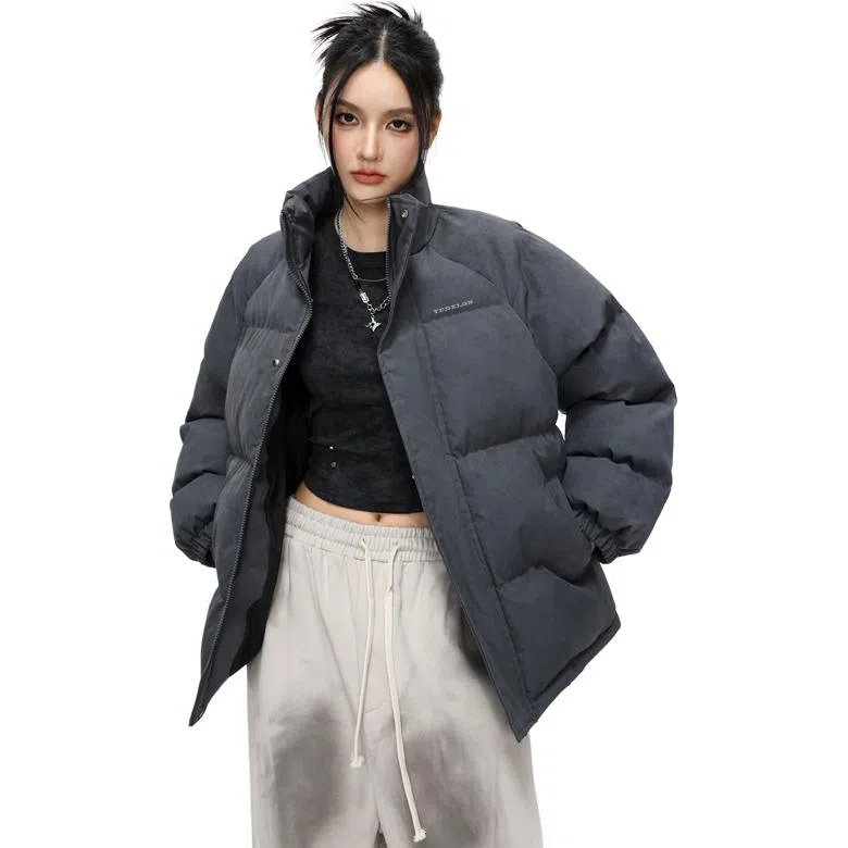 太子龍 加绒加厚宽松大码情侣时尚棉服 男女同款