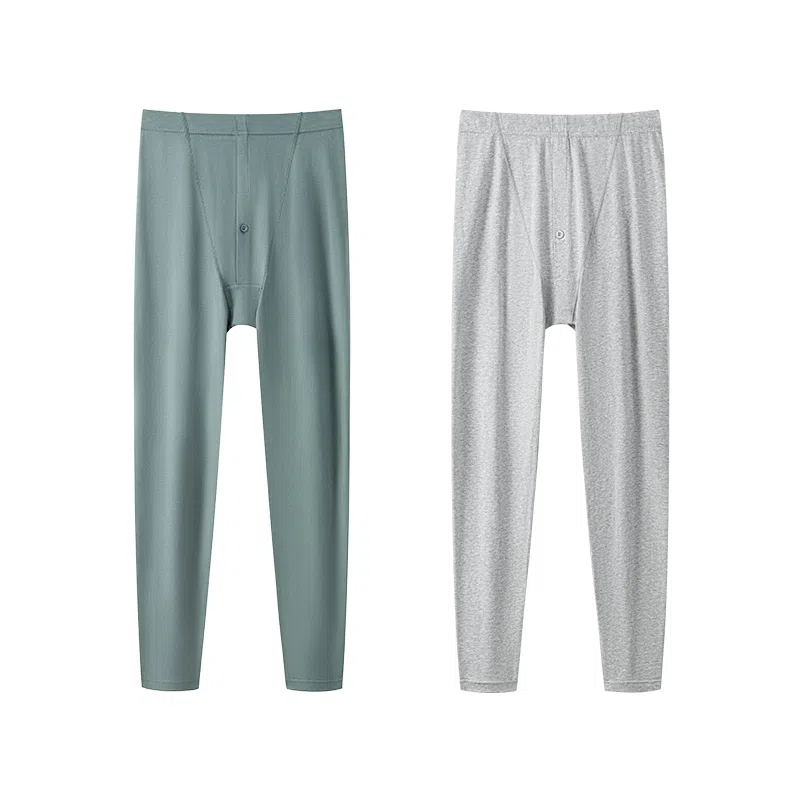 贴身领域 俩条装青少年纯棉秋裤男士春秋季初高中学生单件全棉毛线裤防寒打底裤抗寒贴身舒适柔软简约保暖裤 男款