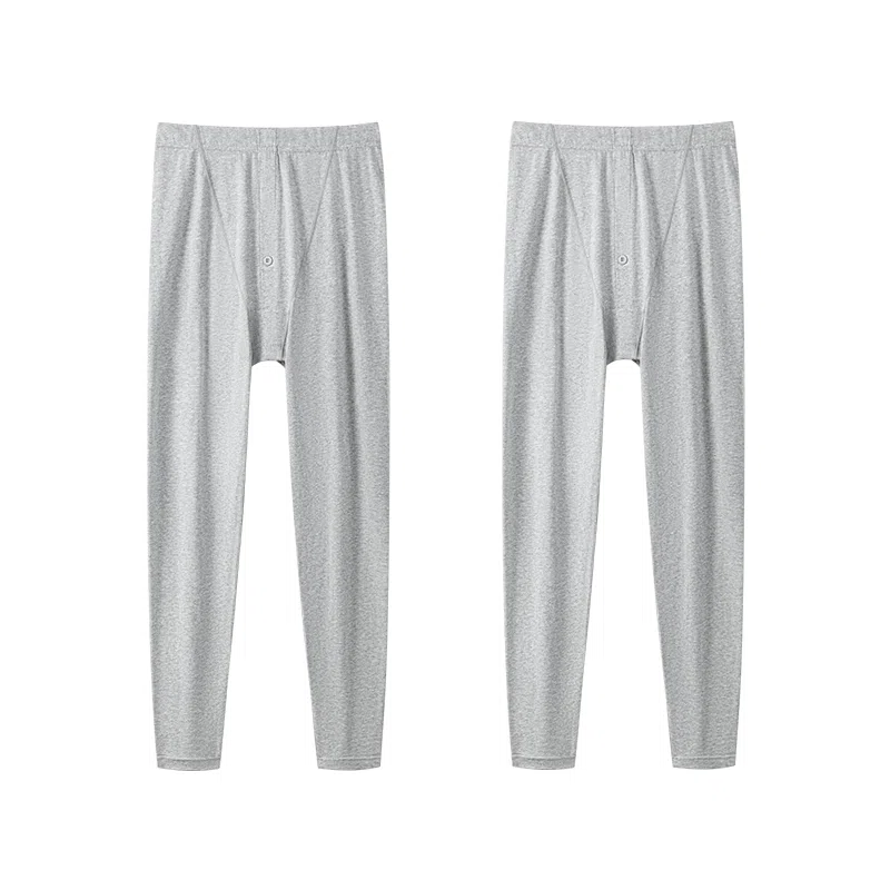 贴身领域 俩条装青少年纯棉秋裤男士春秋季初高中学生单件全棉毛线裤防寒打底裤抗寒贴身舒适柔软简约保暖裤 男款