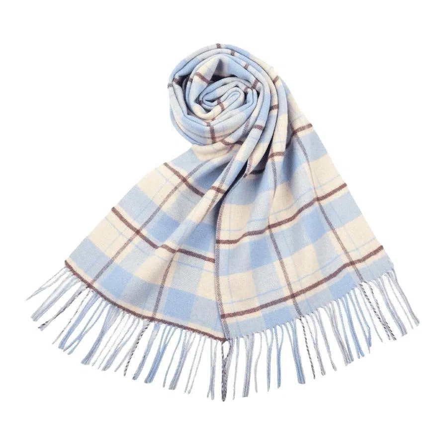 红豆 品牌格子条纹保暖经典 羊毛 绒线围巾 男女同款情侣款