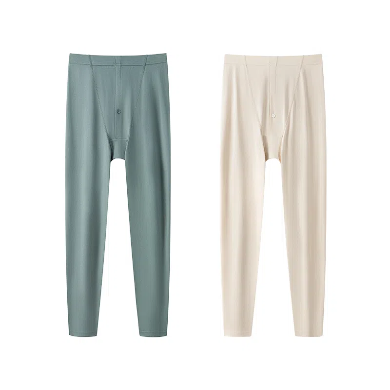 贴身领域 俩条装青少年纯棉秋裤男士春秋季初高中学生单件全棉毛线裤防寒打底裤抗寒贴身舒适柔软简约保暖裤 男款