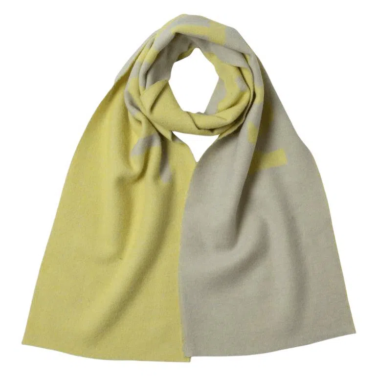 红豆 品牌提花黄色甜美简约舒适保暖 羊毛 绒线围巾 男女同款情侣款