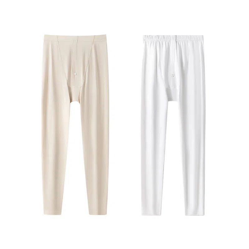 贴身领域 俩条装青少年纯棉秋裤男士春秋季初高中学生单件全棉毛线裤防寒打底裤抗寒贴身舒适柔软简约保暖裤 男款