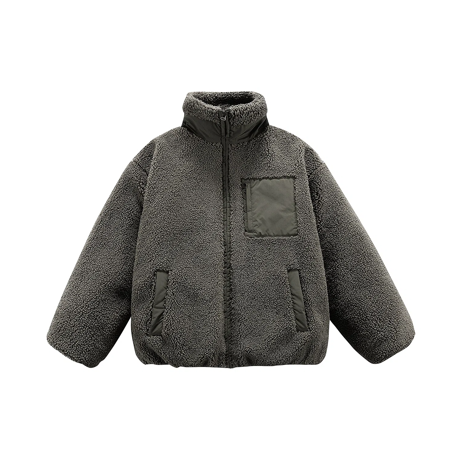 【dme】 潮牌复古美式休闲中性情侣宽松羊羔绒白鸭绒外套男冬季时尚保暖立领纯色户外羽绒服 男女同款