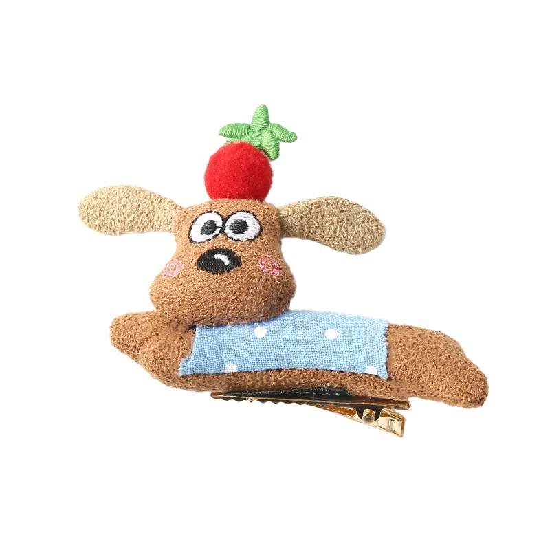 如花梦 可爱万岁 软萌小狗波点侧边夹碎发刘海夹 布艺 发夹 女款