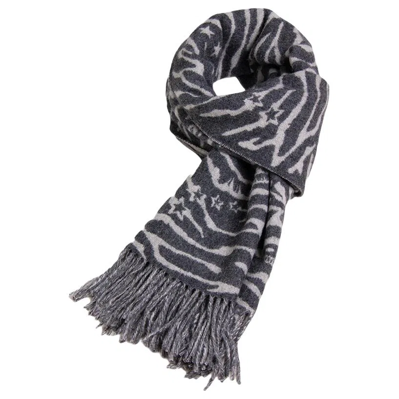 红豆 个性保暖舒适柔软花纹 羊毛 绒线围巾 男女同款情侣款