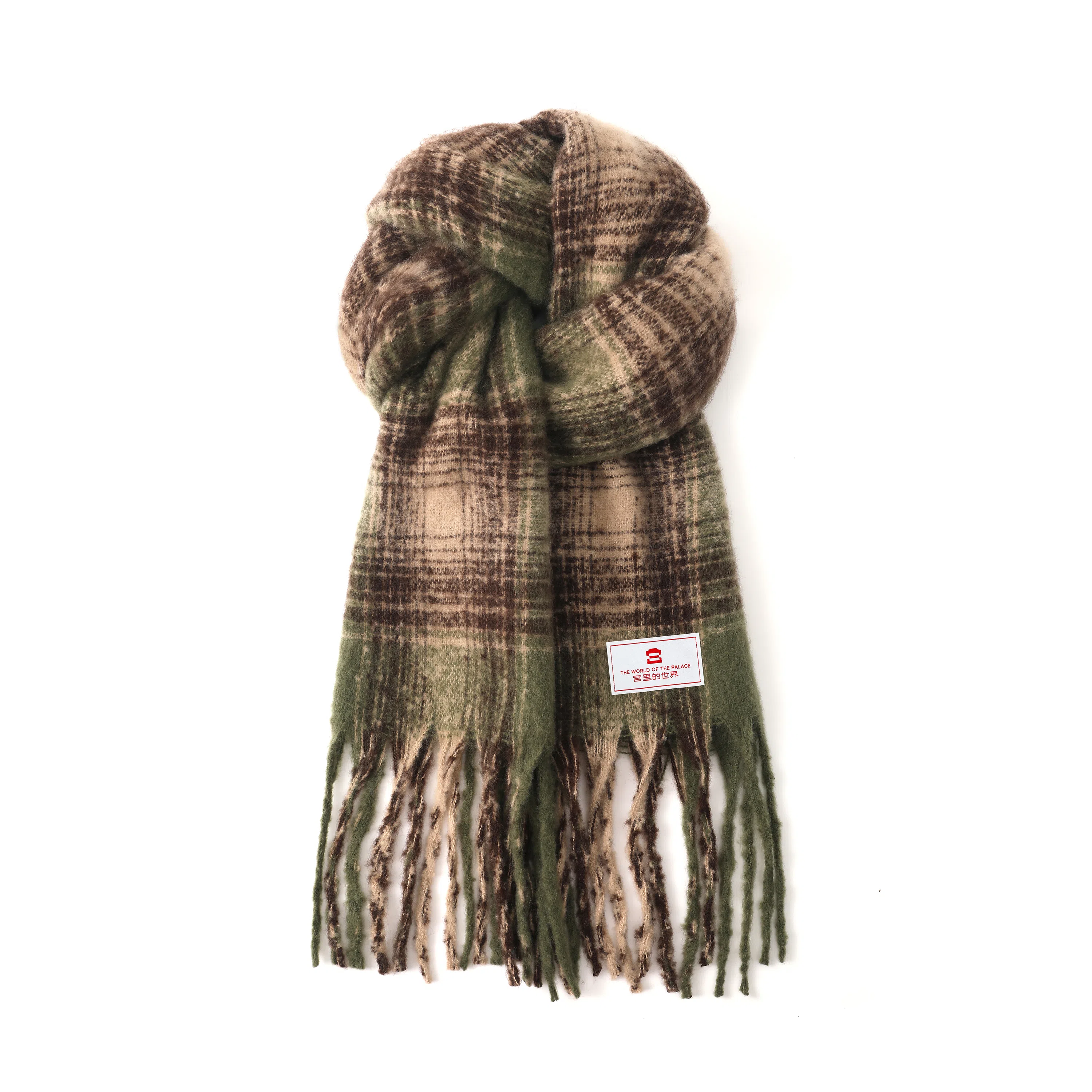 宫里的世界 保暖流苏韩版格纹 聚酯纤维 绒线围巾 男女同款情侣款