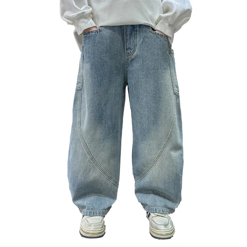 黑恐龙牛仔裤 宽松炸街春秋款 男女同款