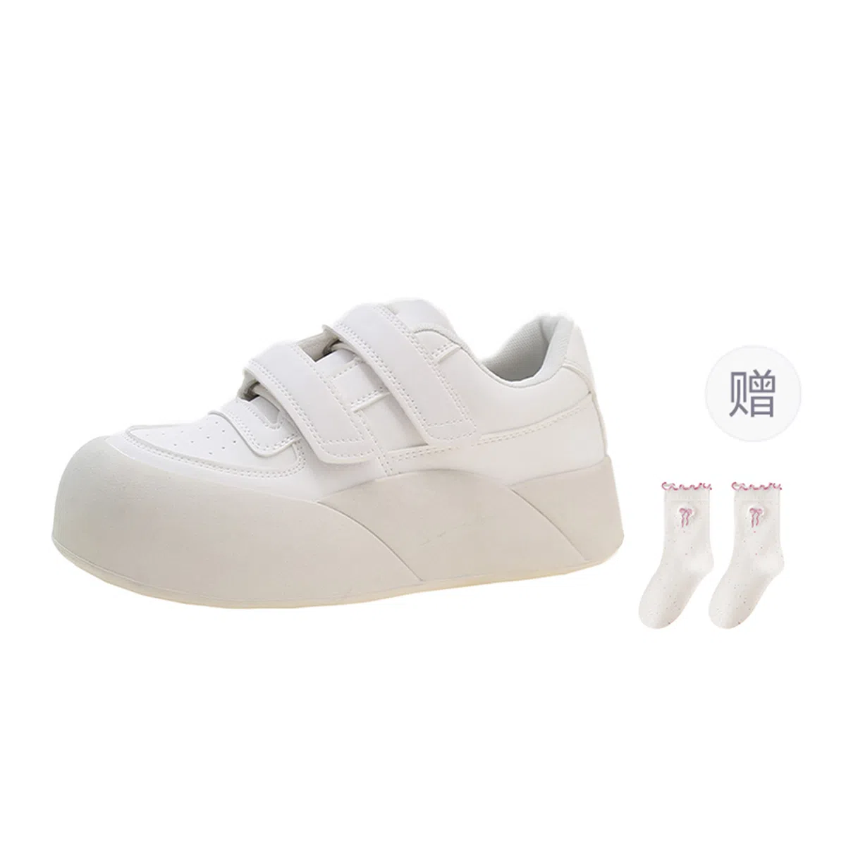 乐乐鱼 百搭魔术贴运动休闲 低帮 板鞋 女