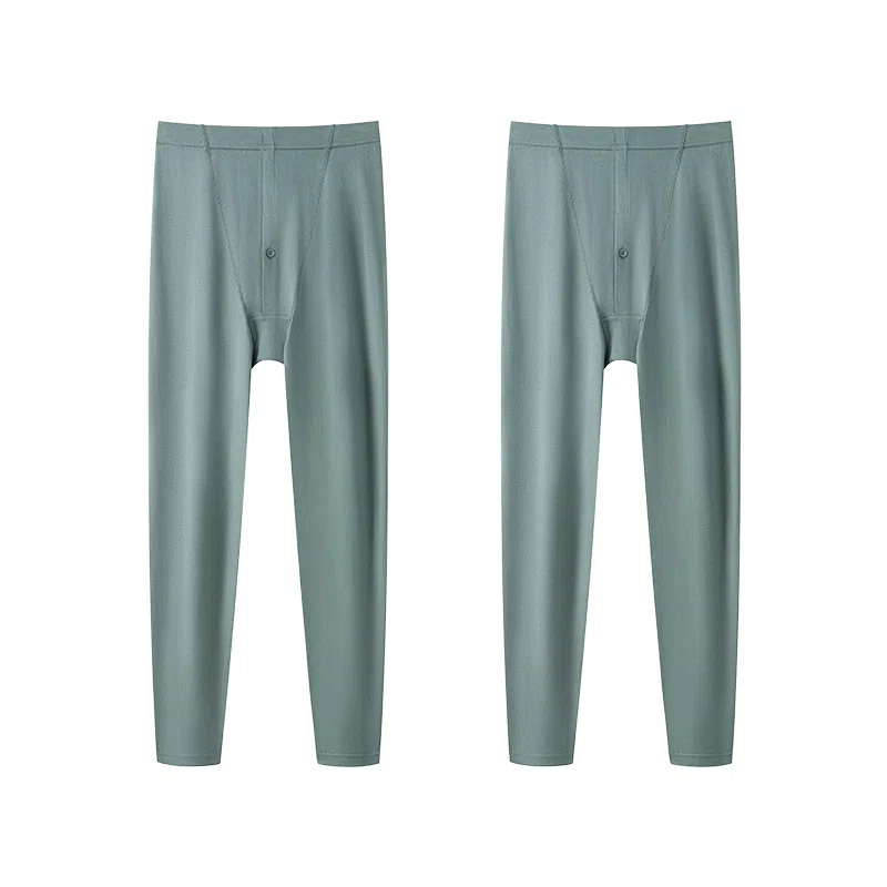 贴身领域 俩条装青少年纯棉秋裤男士春秋季初高中学生单件全棉毛线裤防寒打底裤抗寒贴身舒适柔软简约保暖裤 男款