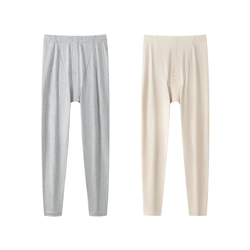 贴身领域 俩条装青少年纯棉秋裤男士春秋季初高中学生单件全棉毛线裤防寒打底裤抗寒贴身舒适柔软简约保暖裤 男款