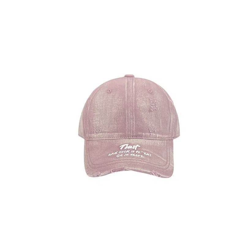 艾佳微 美式复古水洗韩版大脸显脸小软顶字母刺绣高级质感通勤日常休闲 棉 鸭舌帽 男女同款情侣款