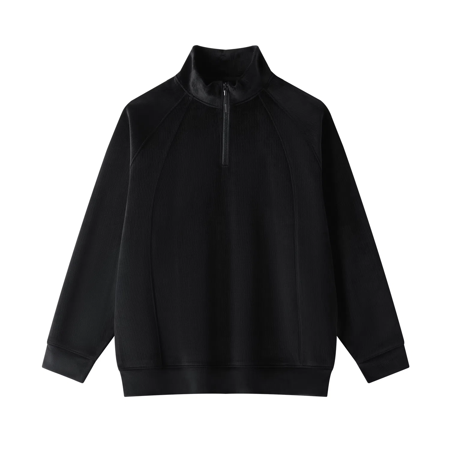 HERBEL Half-Zip Casual Sweatshirt Black
