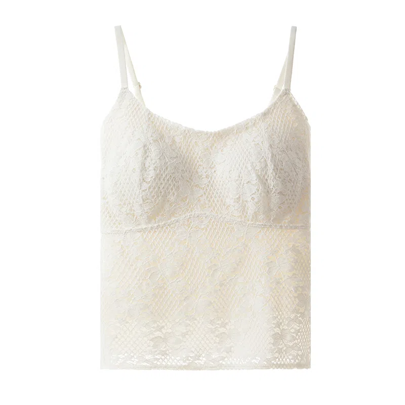 内在密码 蕾丝细带背心女带胸垫修身显瘦无袖上衣秋冬磨毛加绒保暖打底吊带 女款