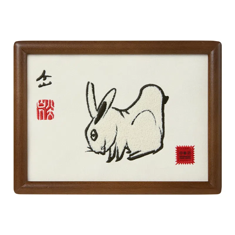 问童子 八大山人纪念馆 刺绣画 毛绒桌面装饰摆件高端艺术饰品 玩偶周边