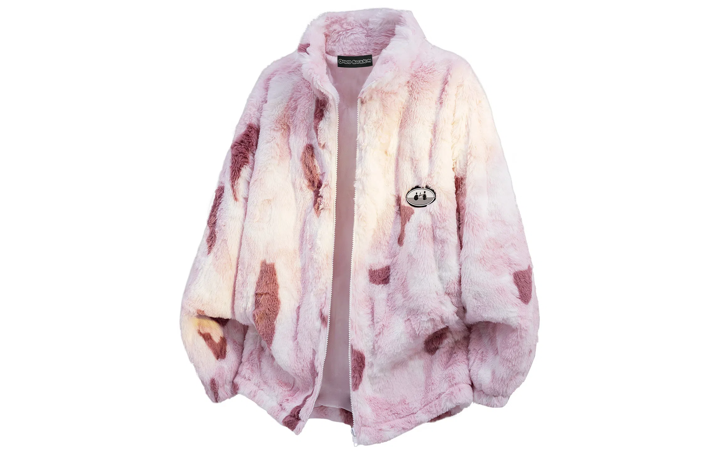 大卫贝肯 美式学院风基础款渐变撞色拼接设计宽松舒适休闲百搭简约保暖加厚羊羔绒绒感外套 男女同款