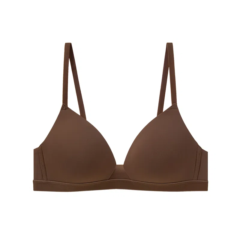 内在密码 法式无痕内衣女小胸聚拢无钢圈上托防下垂一片式三角杯舒适文胸罩 女款