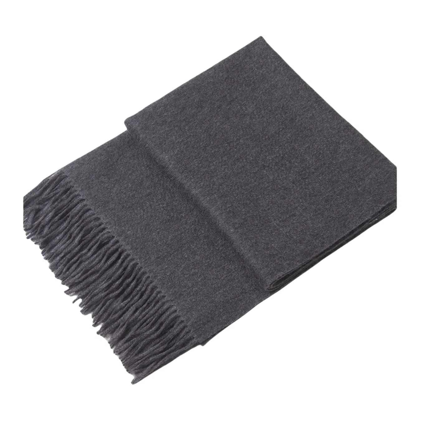 红豆 品牌流苏纯色简约保暖 山羊绒 绒线围巾 男女同款情侣款