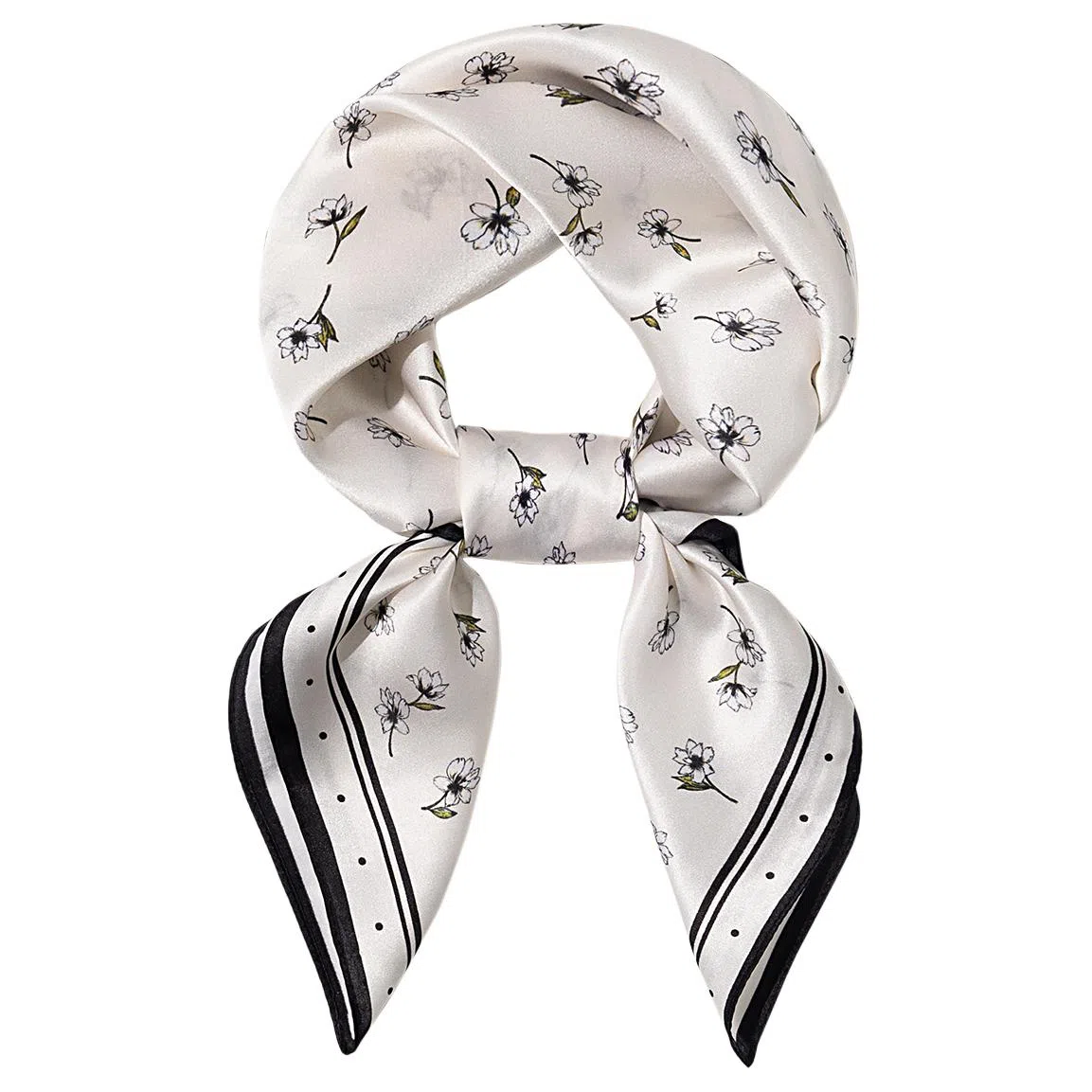 一米画纱 古典花卉雅韵国风真丝方巾旅游装饰素绸缎领巾搭配西装时尚出游 桑蚕丝 丝巾 女款