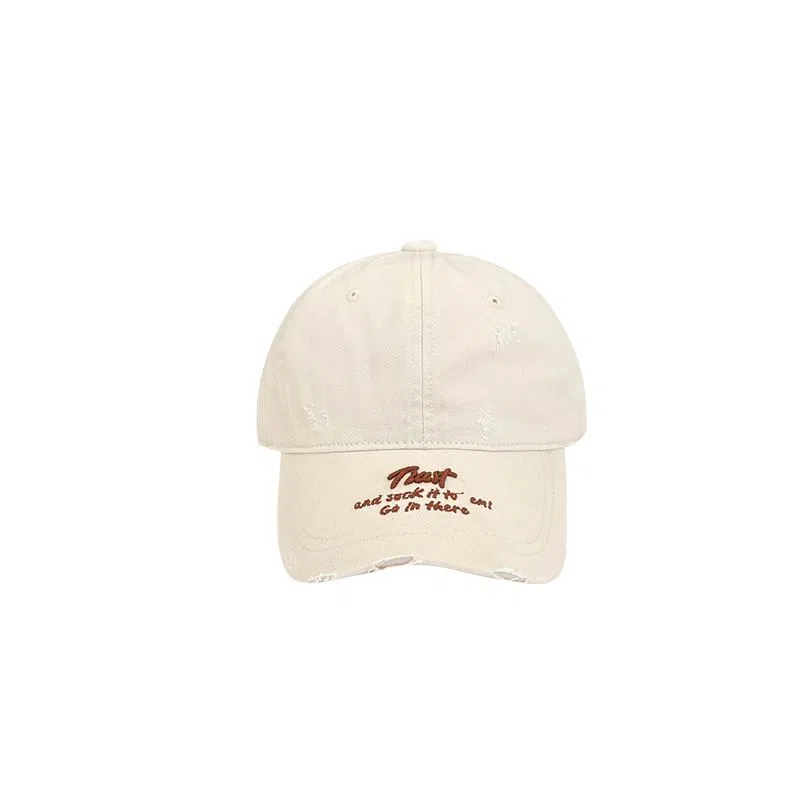 艾佳微 美式复古水洗韩版大脸显脸小软顶字母刺绣高级质感通勤日常休闲 棉 鸭舌帽 男女同款情侣款