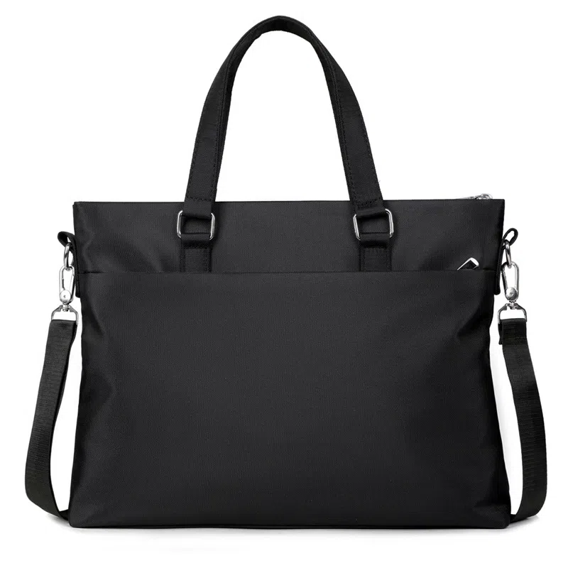 老人头 商务休闲简约通勤 织物 公文包 常规 男款 黑色