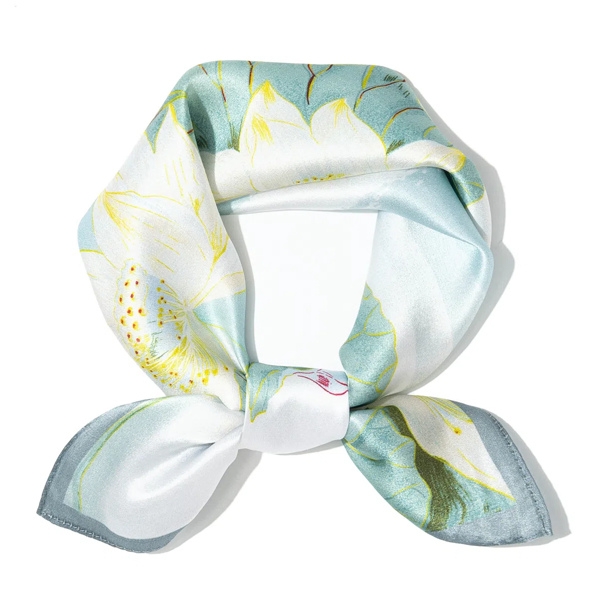 一米画纱 丝绸质感花卉图案国风印花真丝方巾踏青郊游装饰领巾拍照搭配 桑蚕丝 丝巾 女款