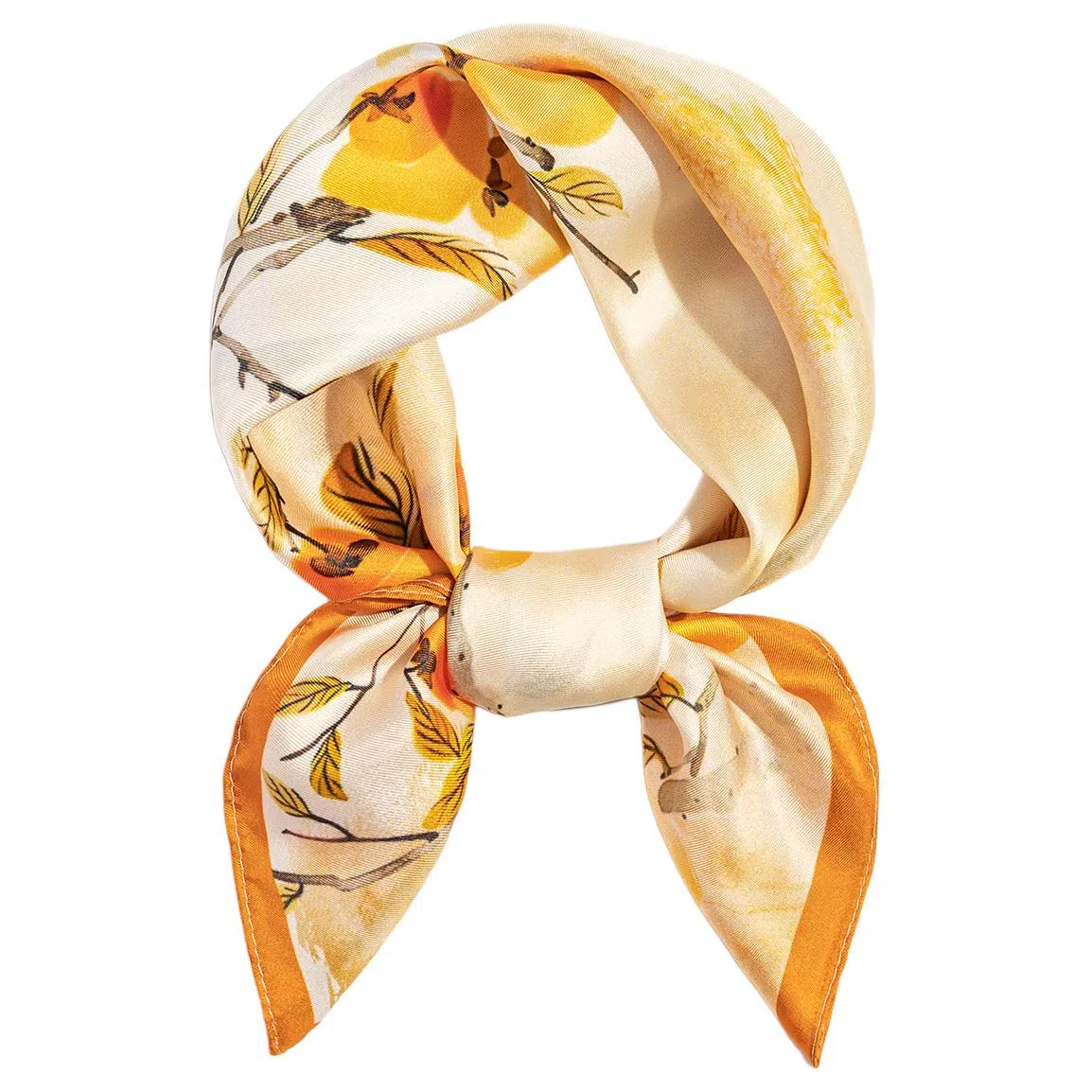 一米画纱 优雅中式花朵图案精致真丝材质高品质斜纹绸印花方巾如画系列 桑蚕丝 丝巾 女款